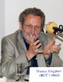 Werner Rügemer auf der Veranstaltung